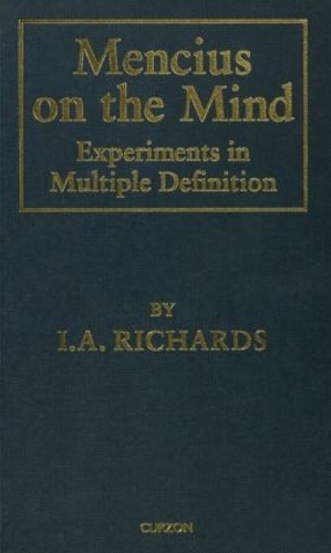 Паперова книга «Mencius on the Mind: Experiments in Multiple Definition», автор І. А. Річардс - фото №1