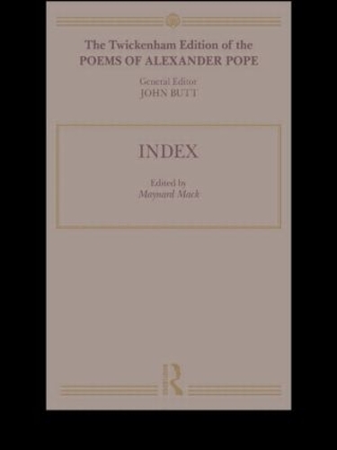 Паперова книга «The Twickenham Edition of the Poems of Alexander Pope: Index (Volume 11)» - фото №1