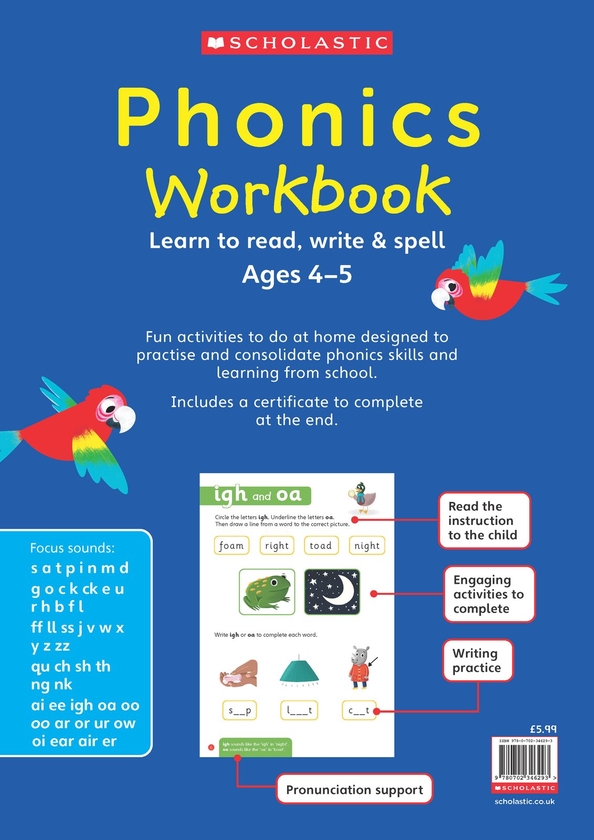 Бумажная книга «Phonics Workbook Ages 4-5», автор Рэйчел Расс - фото №1
