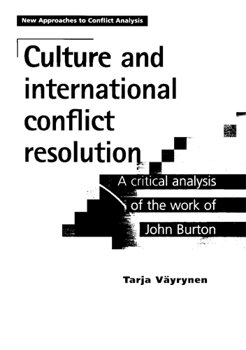 Бумажная книга «Culture and International Conflict Resolution: A Critical Analysis of the Work of John Burton», автор Тарья Вяйрюнен - фото №1