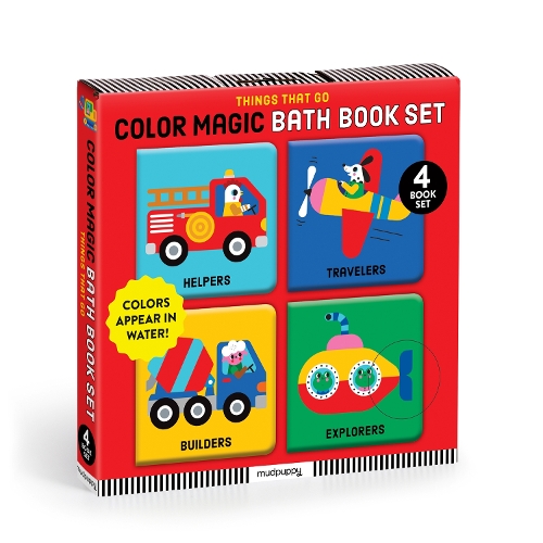 Бумажная книга «Things That Go Color Magic Bath Book Set», автор Mudpuppy - фото №1