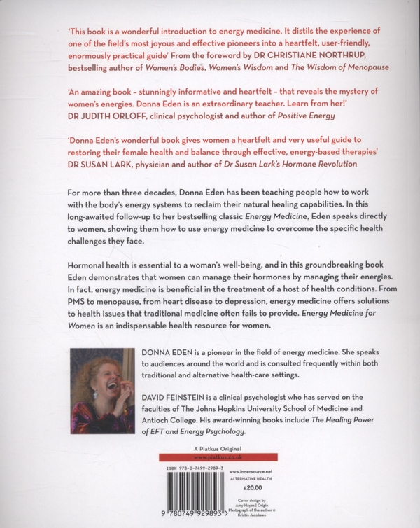 Паперова книга «Energy Medicine For Women», авторів Донна Іден, Девід Фейнштейн - фото №1