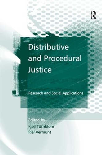 Паперова книга «Distributive and Procedural Justice: Research and Social Applications», авторів К'єлл Тернблом, Ріель Вермунт - фото №1
