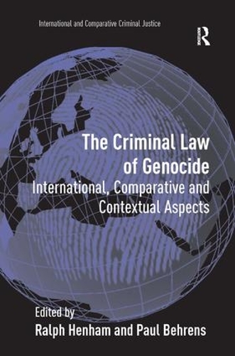 Бумажная книга «The Criminal Law of Genocide: International, Comparative and Contextual Aspects» - фото №1