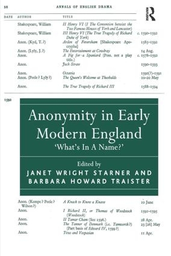 Бумажная книга «Anonymity in Early Modern England: 'What's In A Name?'», автор Барбара Говард Трейстер - фото №1