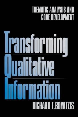 Бумажная книга «Transforming Qualitative Information: Thematic Analysis and Code Development», автор Ричард Э. Бояцис - фото №1