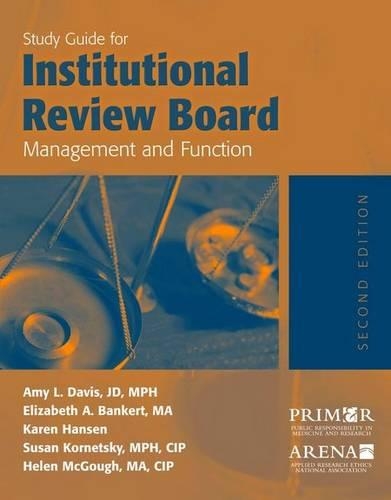 Бумажная книга «Study Guide For Institutional Review Board Management And Function», авторов Эми Дэвис, Элизабет А. Банкерт, Сьюзен Корнецки - фото №1