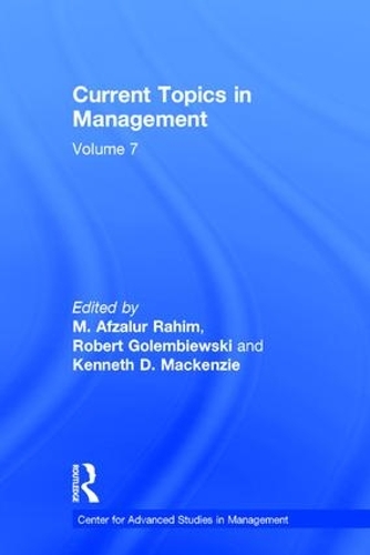 Паперова книга «Current Topics in Management: Volume 7» - фото №1