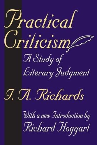 Бумажная книга «Practical Criticism: A Study of Literary Judgment», автор И. А. Ричардс - фото №1