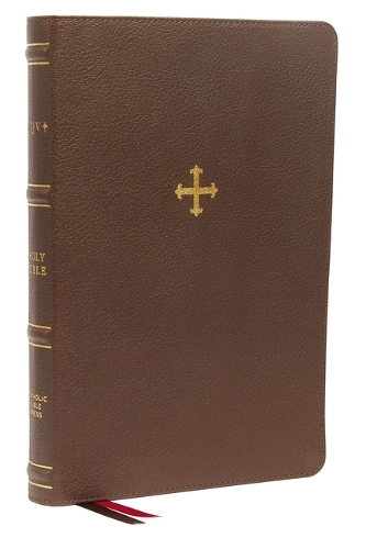 Бумажная книга «NRSV, Catholic Bible, Thinline Edition, Genuine Leather, Brown, Thumb Indexed, Comfort Print: Holy Bible», автор Католическое библейское издательство - фото №1