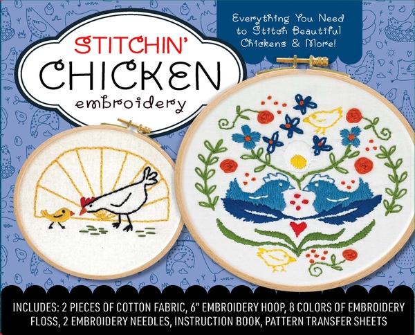 Бумажная книга «Stitchin' Chicken Embroidery Kit. Everything You Need to Stitch Beautiful Chickens and More!» - фото №1