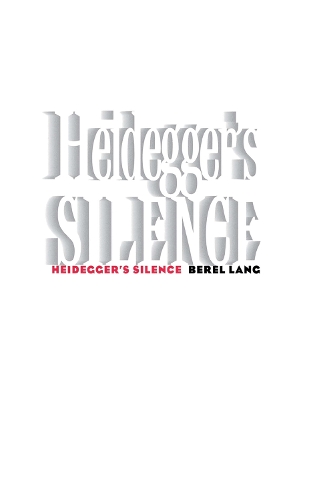 Бумажная книга «Heidegger's Silence», автор Берел Лэнг - фото №1