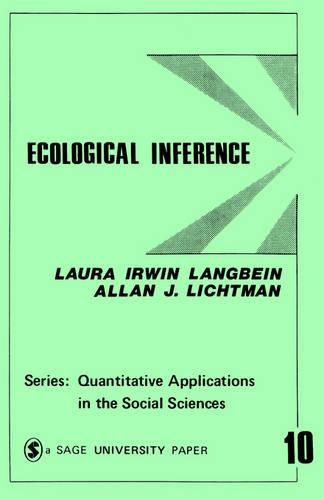 Бумажная книга «Ecological Inference», авторов Аллан Дж. Лихтман, Лора Ирвин Лангбейн - фото №1