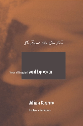 Бумажная книга «For More than One Voice: Toward a Philosophy of Vocal Expression», автор Адриана Кавареро - фото №1