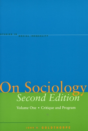Паперова книга «On Sociology Second Edition Volume One: Critique and Program», автор Джон Х. Голдторп - фото №1