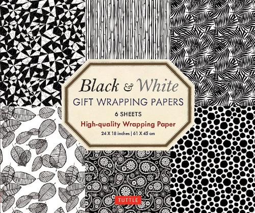 Бумажная книга «Black and White Gift Wrapping Papers - 6 sheets: 6 Sheets of High-Quality 18 x 24 inch Wrapping Paper», автор Tuttle Publishing - фото №1