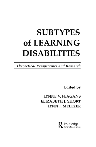 Бумажная книга «Subtypes of Learning Disabilities: Theoretical Perspectives and Research» - фото №1