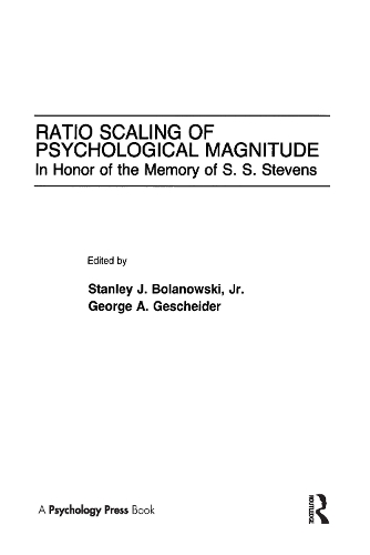 Бумажная книга «Ratio Scaling of Psychological Magnitude: In Honor of the Memory of S.s. Stevens» - фото №1