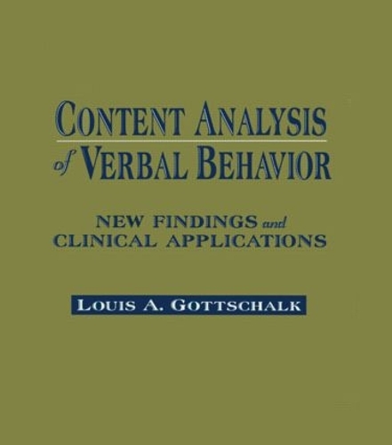 Паперова книга «Content Analysis of Verbal Behavior: New Findings and Clinical Applications», автор Луї А. Готтшальк - фото №1