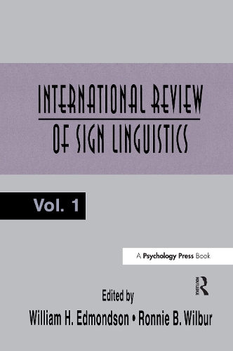 Бумажная книга «International Review of Sign Linguistics: Volume 1» - фото №1