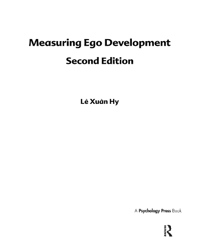 Паперова книга «Measuring Ego Development», авторів Джейн Левінгер, Ле Сюань Хі - фото №1