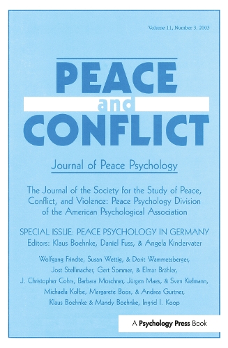 Бумажная книга «Peace Psychology in Germany: A Special Issue of Peace and Conflict» - фото №1