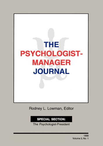 Паперова книга «The Psychologist-Manager Journal: Volume 3, Number 1» - фото №1