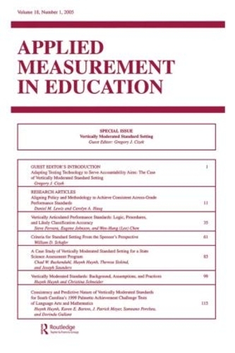 Паперова книга «Vertically Moderated Standard Setting: A Special Issue of applied Measurement in Education» - фото №1