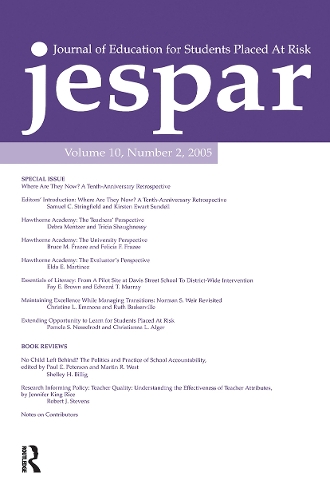 Паперова книга «Where Are they Now?: A Tenth-anniversary Retrospective:a Special Issue of the journal of Education for Students Placed at Risk» - фото №1