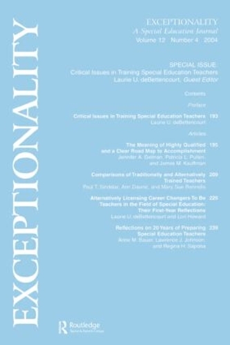 Паперова книга «Critical Issues in Training Special Education Teachers: A Special Issue of exceptionality» - фото №1