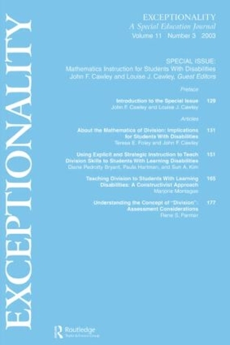 Бумажная книга «Mathematics Instruction for Students With Disabilities: A Special Issue of exceptionality» - фото №1