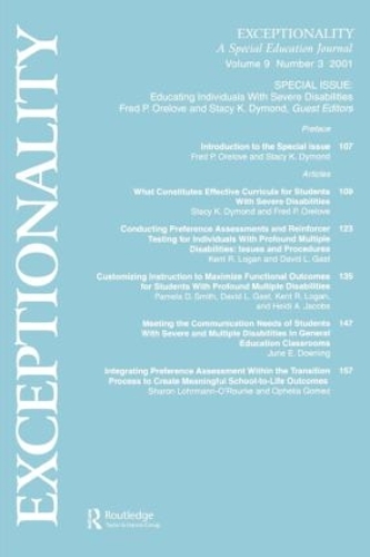 Паперова книга «Educating Individuals With Severe Disabilities: A Special Issue of exceptionality» - фото №1