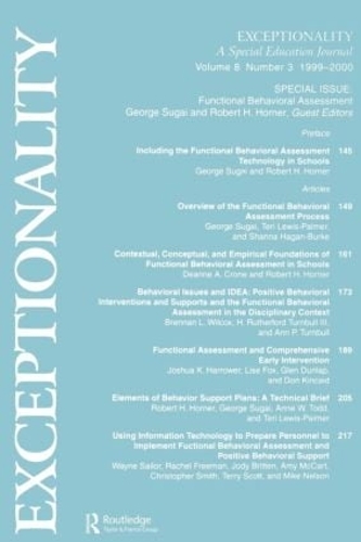 Паперова книга «Functional Behavioral Assessment: A Special Issue of exceptionality» - фото №1