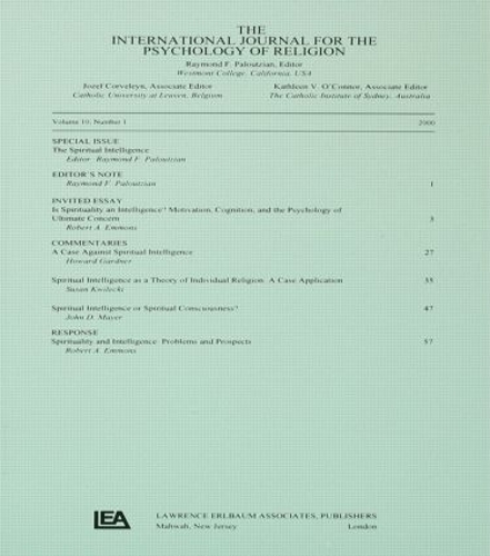 Паперова книга «Spiritual Intelligence: A Special Issue of the International Journal for the Psychology of Religion» - фото №1