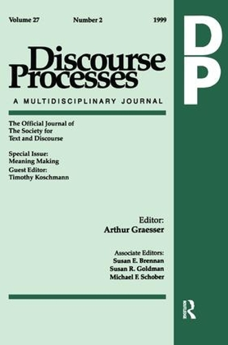 Паперова книга «Meaning Making: A Special Issue of Discourse Processes» - фото №1