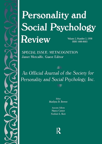 Бумажная книга «Metacognition: A Special Issue of personality and Social Psychology Review» - фото №1