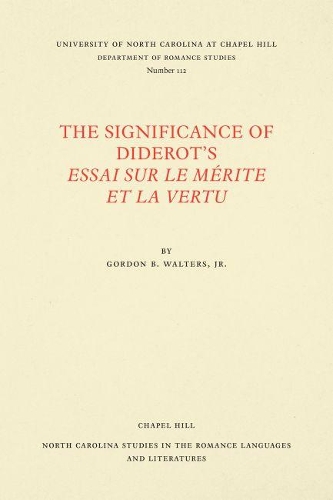 Паперова книга «The Significance of Diderot's Essai sur le mÃ©rite et la vertu», автор Гордон Б. Уолтерс-молодший - фото №1