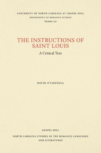 Бумажная книга «Instructions of Saint Louis: A Critical Text», автор Дэвид О'Коннелл - фото №1