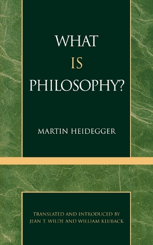 Бумажная книга «What is Philosophy?», автор Мартин Хайдеггер - фото №1