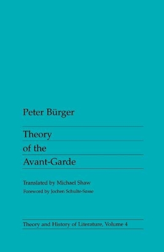 Паперова книга «Theory of the Avant-Garde», автор Пітер Бургер - фото №1