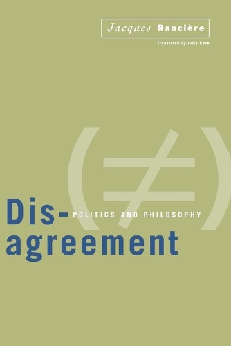 Паперова книга «Disagreement: Politics And Philosophy», автор Жак Рансьєр - фото №1