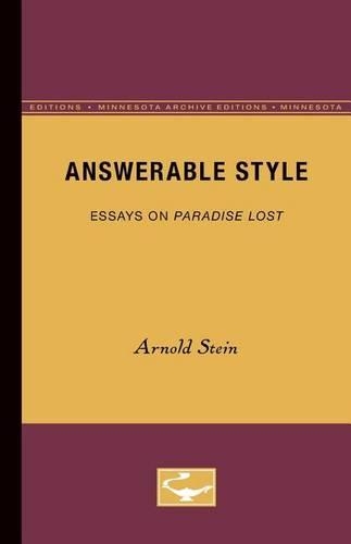 Паперова книга «Answerable Style: Essays on Paradise Lost», автор Арнольд Штайн - фото №1