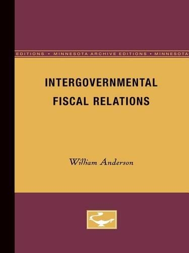 Бумажная книга «Intergovernmental Fiscal Relations», автор Уильям Андерсон - фото №1