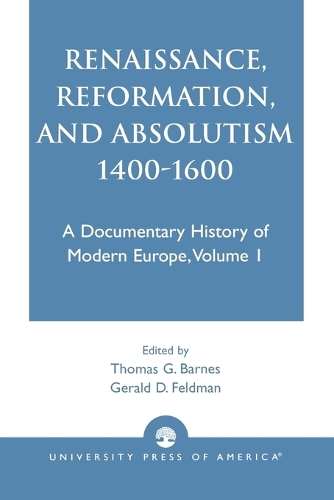 Паперова книга «Renaissance, Reformation, and Absolutism 1400-1600», автор Джон Барнс - фото №1