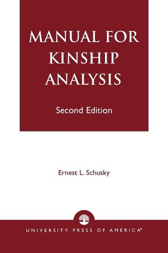 Паперова книга «Manual for Kinship Analysis», автор Ернест Л. Шускі - фото №1