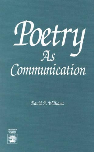 Паперова книга «Poetry As Communication», автор Девід А. Вільямс - фото №1
