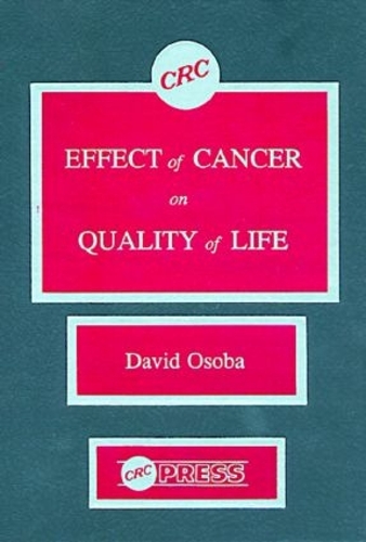 Паперова книга «Effect of Cancer On Quality of Life», автор Девід Особа - фото №1