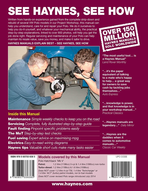 Бумажная книга «VW Polo (09 - 14) Haynes Repair Manual», автор Питер Гилл - фото №1