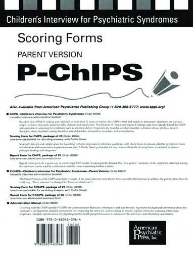 Бумажная книга «Scoring Forms for P-ChIPS», авторов Элизабет Б. Веллер, Мариджо Тир Руни, Мэри А. Фристад, Рональд А. Веллер - фото №1