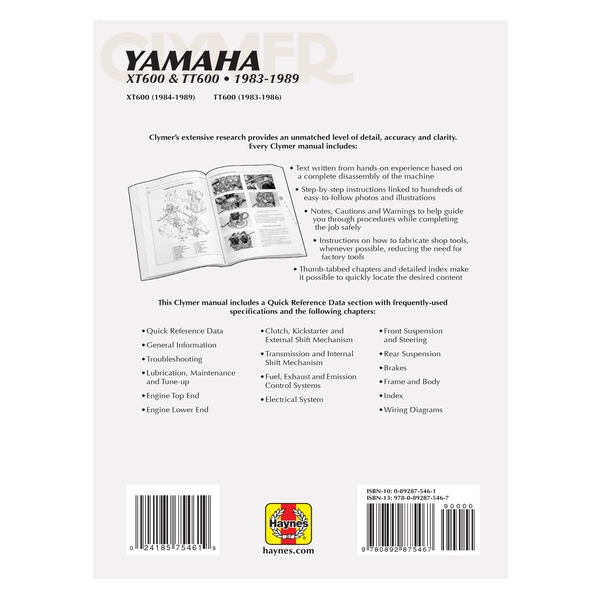 Бумажная книга «Yam Xt600 & Tt60 83-89», автор Haynes Publishing - фото №1